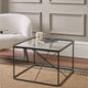 Roxy Glass & Black Metal Coffee Table