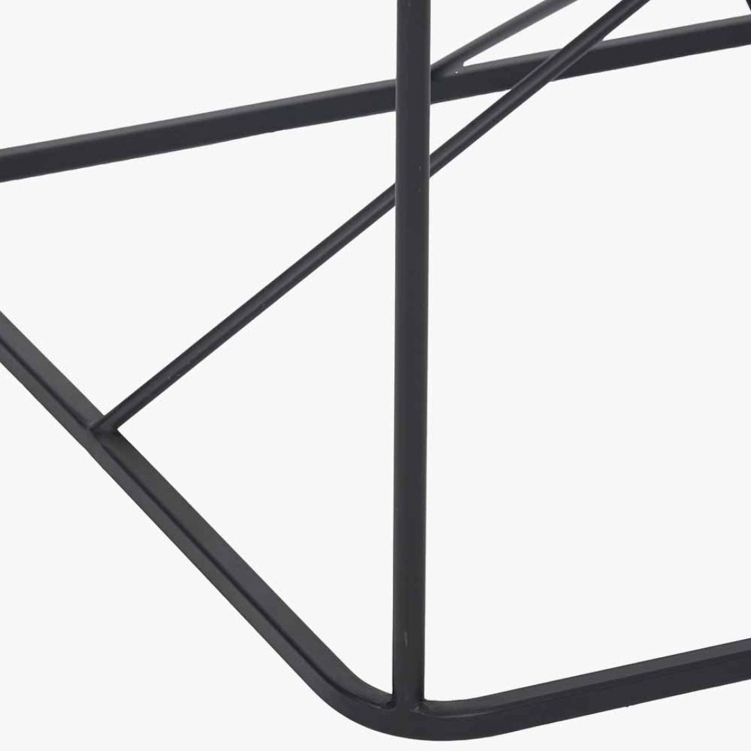 Roxy Glass & Black Metal Coffee Table