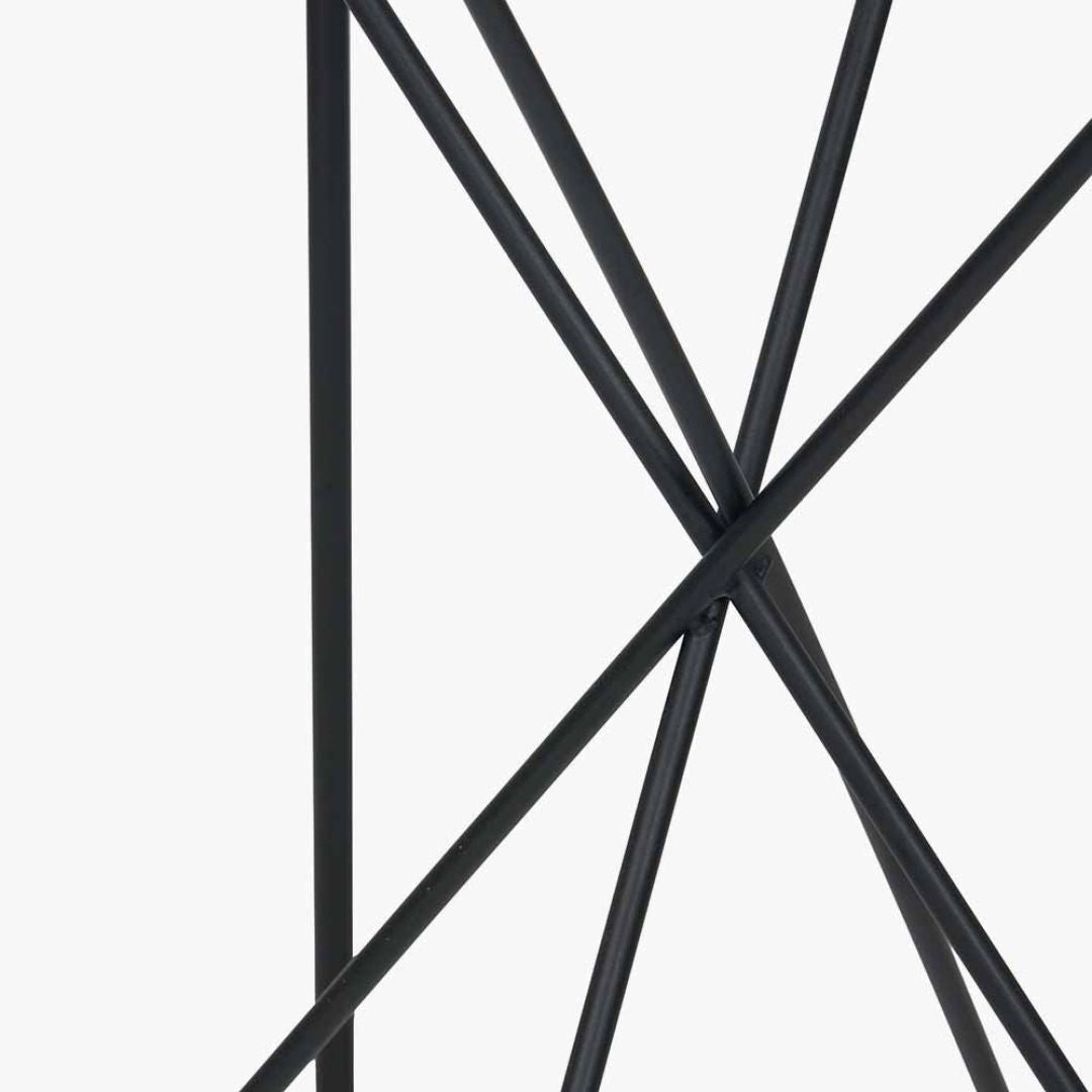 Roxy Glass & Black Metal Side Table