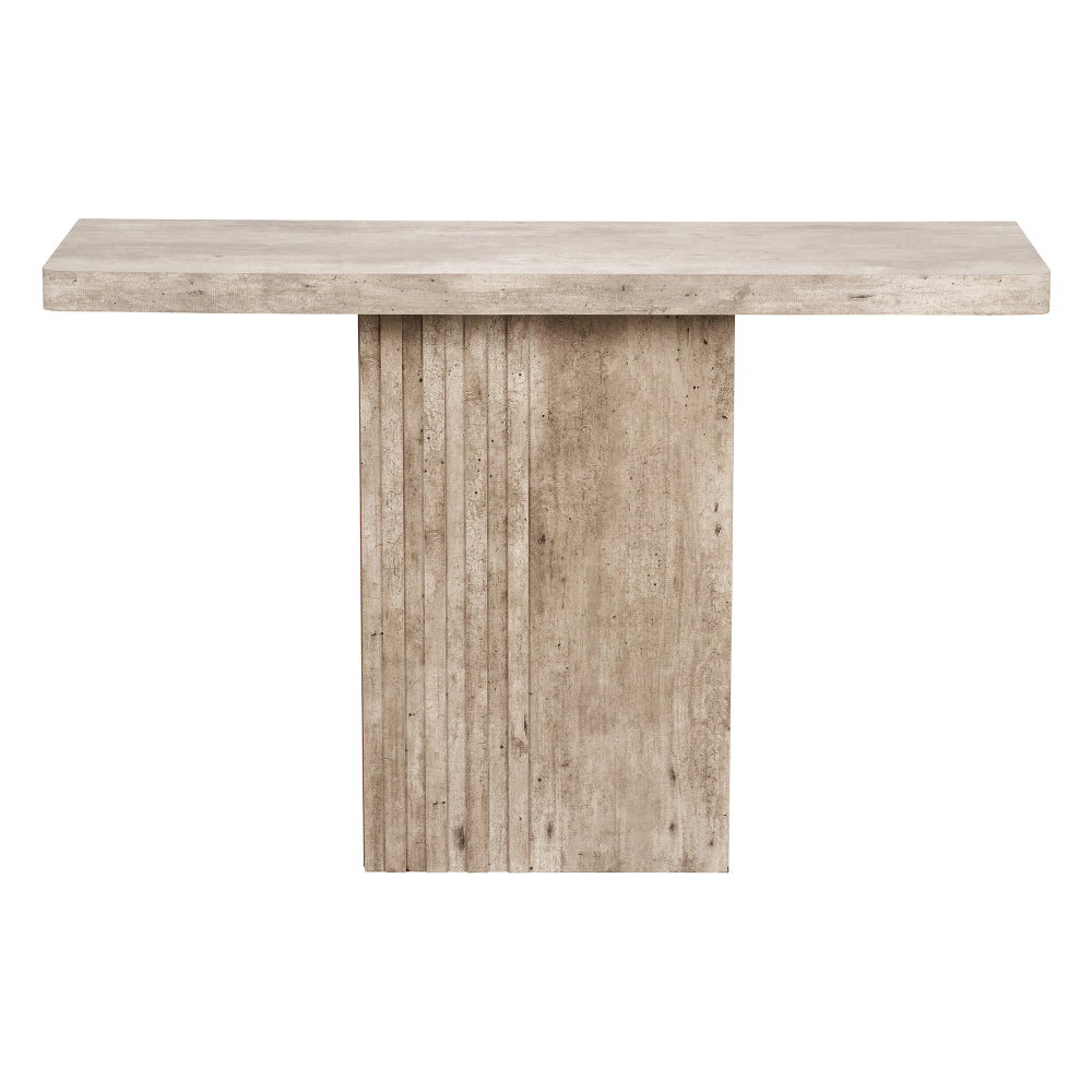Elkton Wood Veneer Groove Detail Console Table