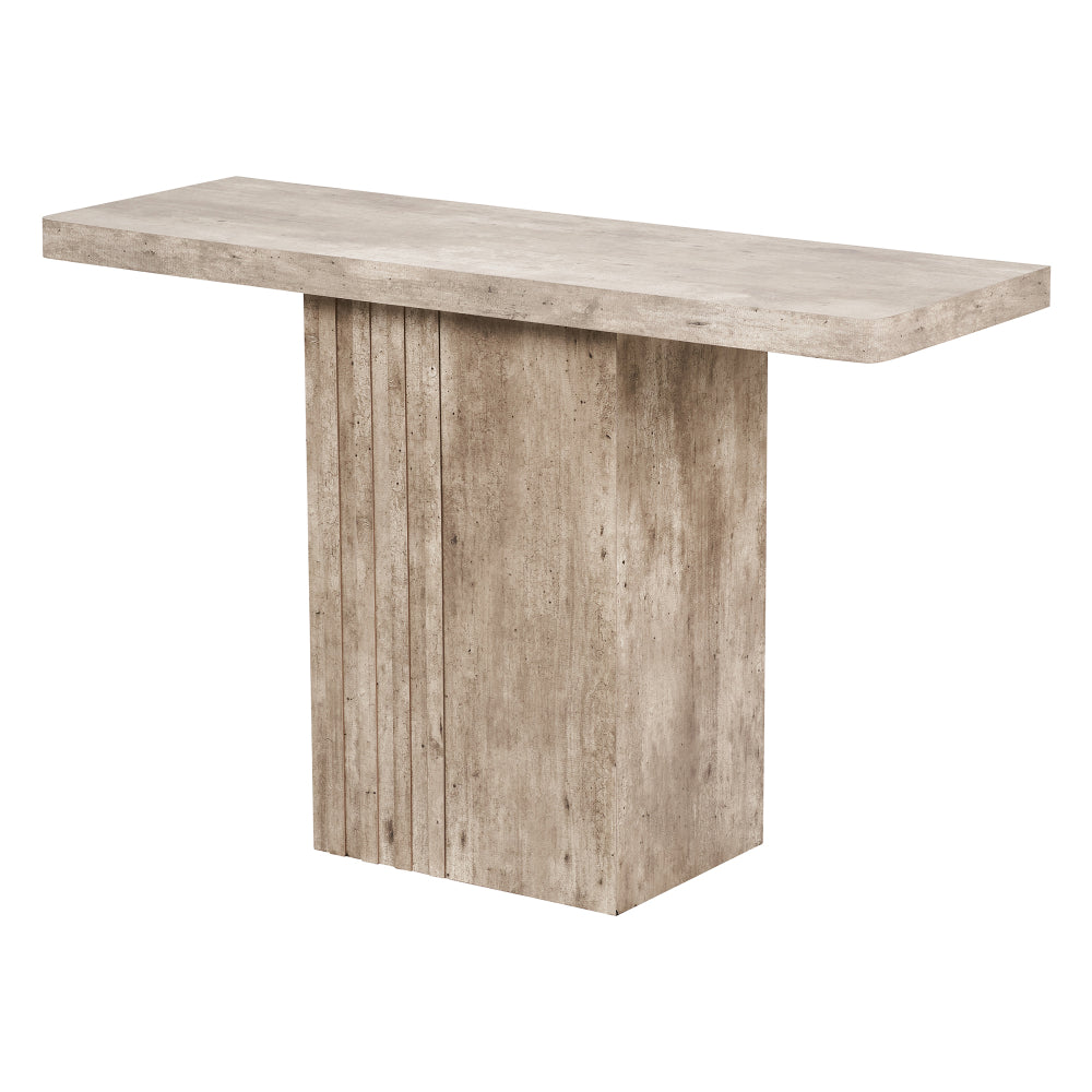 Elkton Wood Veneer Groove Detail Console Table