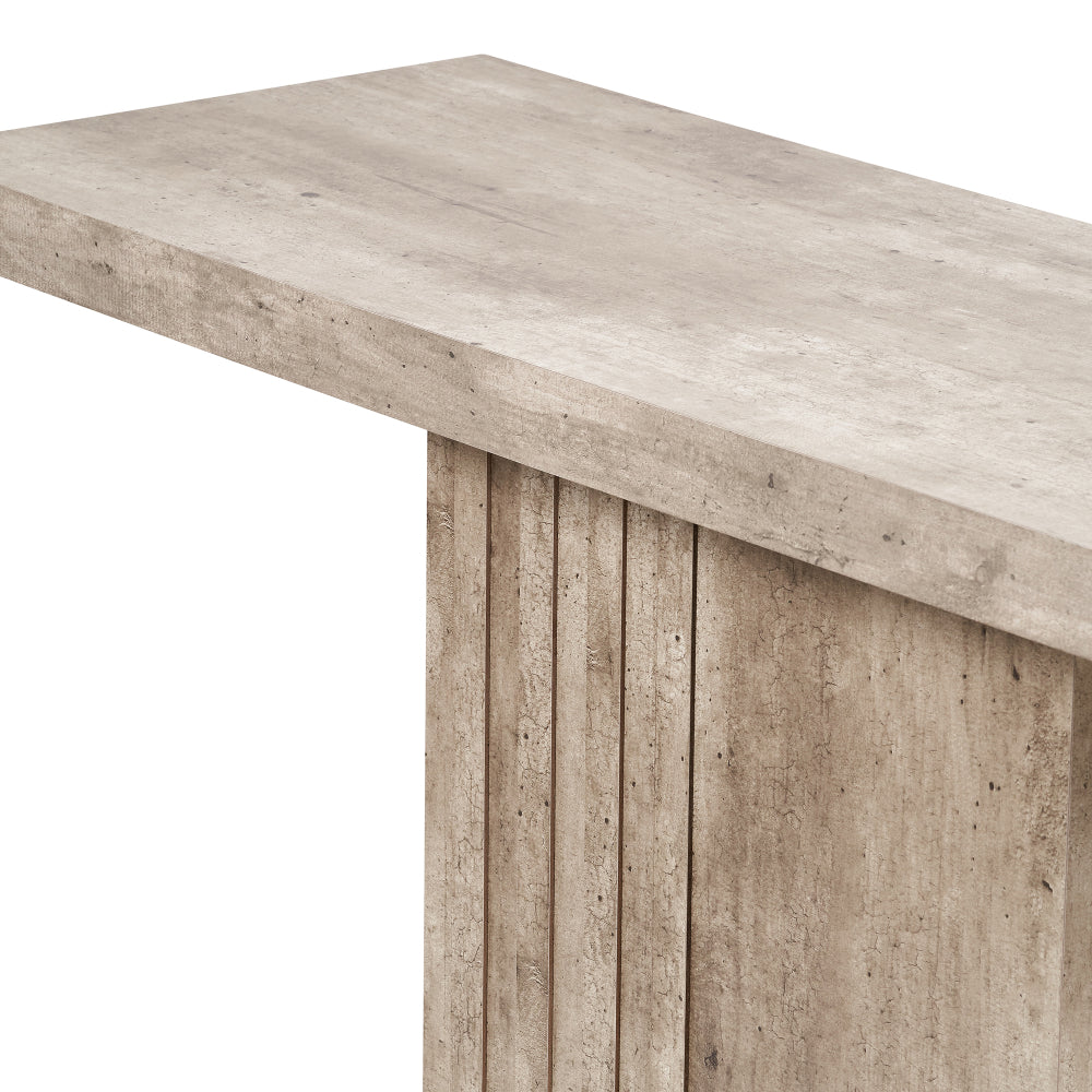 Elkton Wood Veneer Groove Detail Console Table