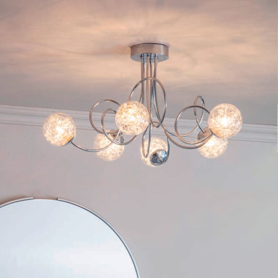 Auria 6 Light Semi Flush Ceiling Light