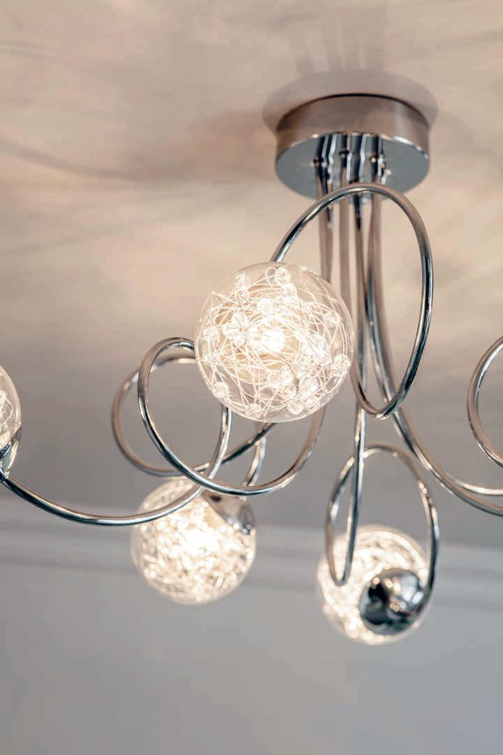 Auria 6 Light Semi Flush Ceiling Light