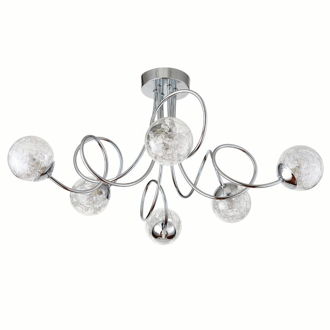 Auria 6 Light Semi Flush Ceiling Light