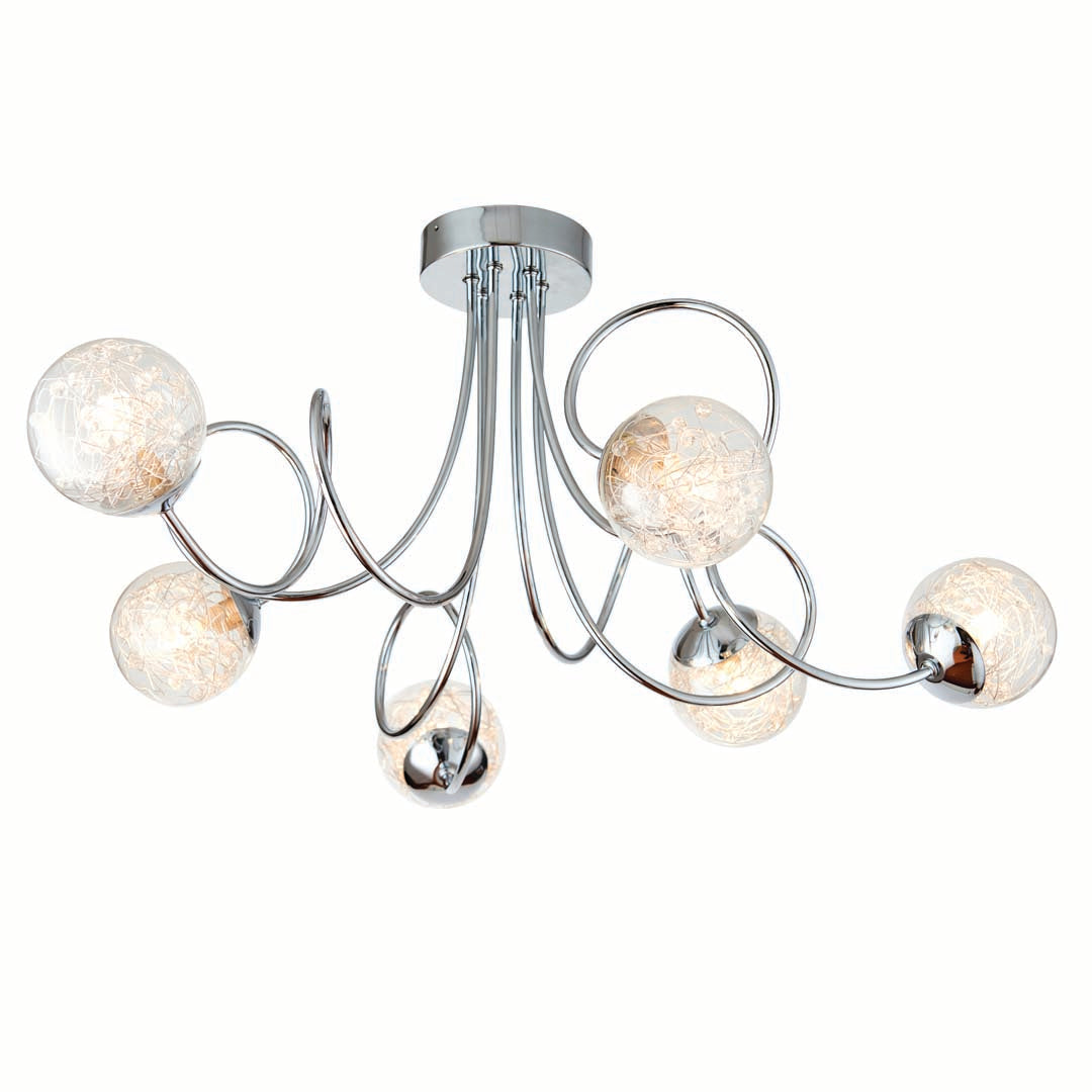 Auria 6 Light Semi Flush Ceiling Light