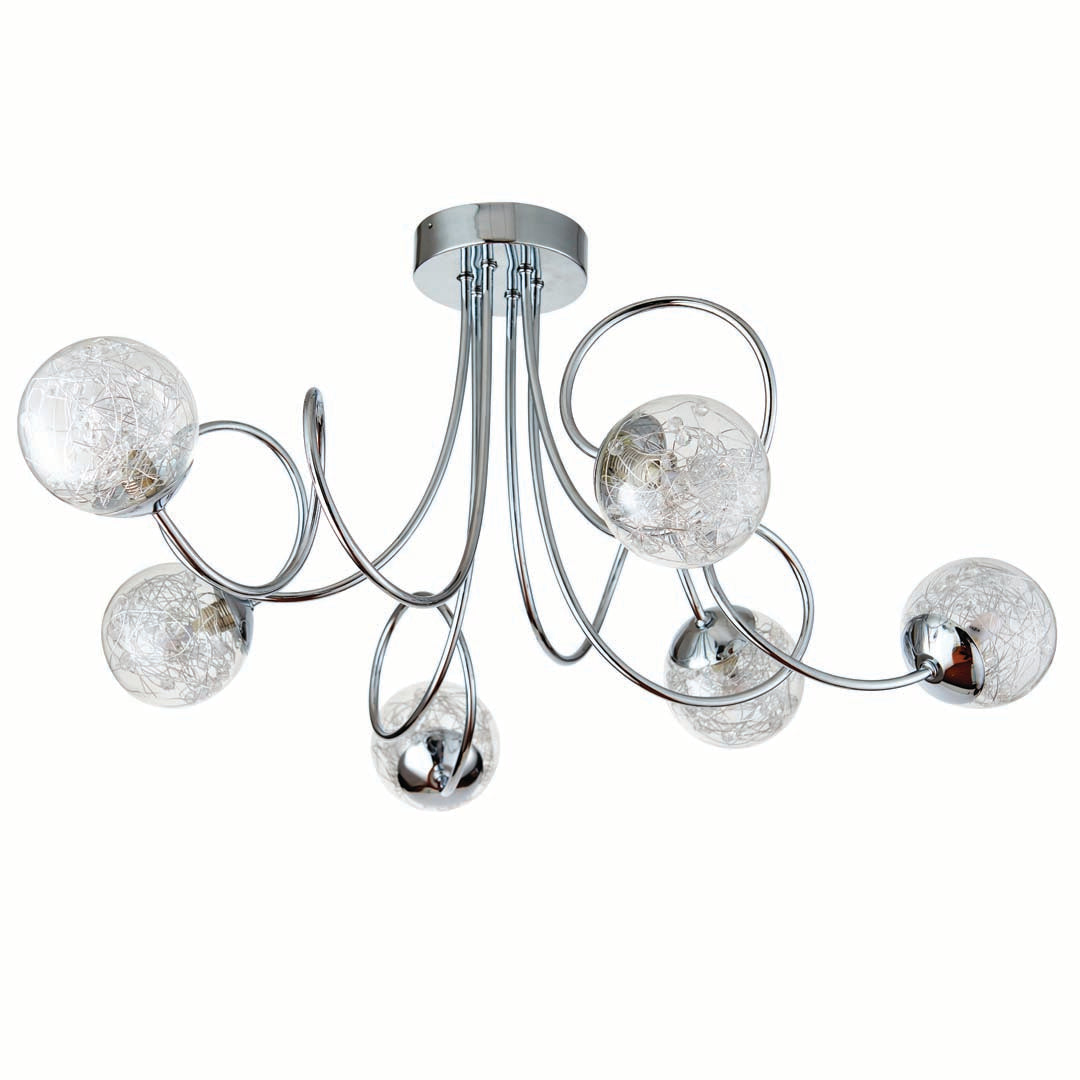Auria 6 Light Semi Flush Ceiling Light
