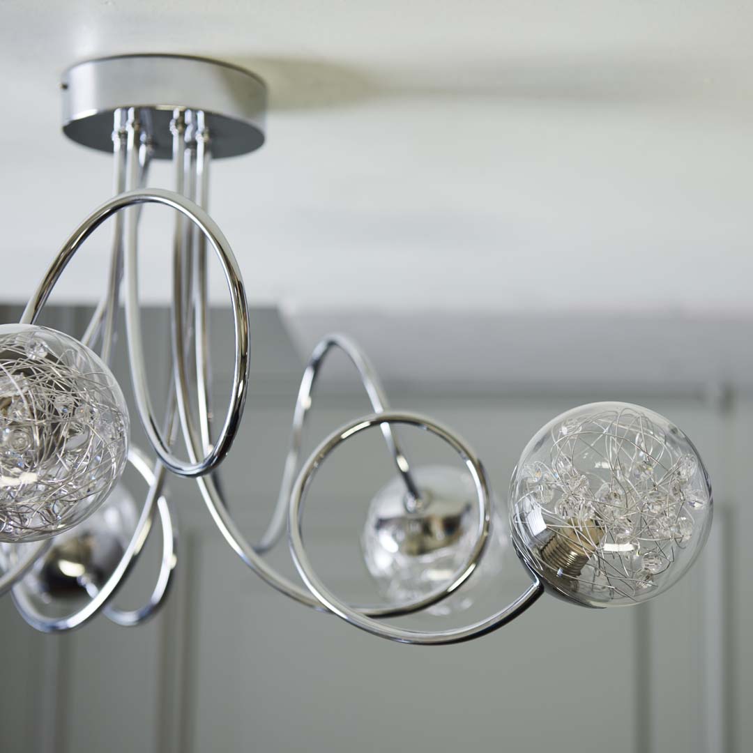 Auria 6 Light Semi Flush Ceiling Light