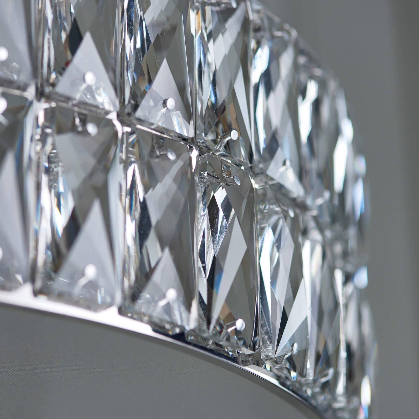 Verina Polished Chrome & Crystal LED Linear Pendant Ceiling Light