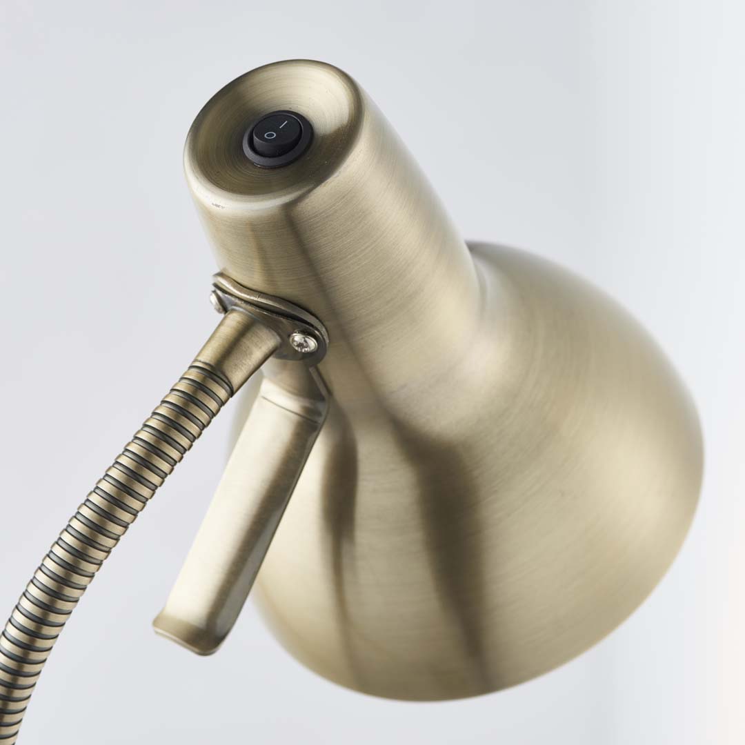 Amalfi Antique Brass Task Floor Lamp