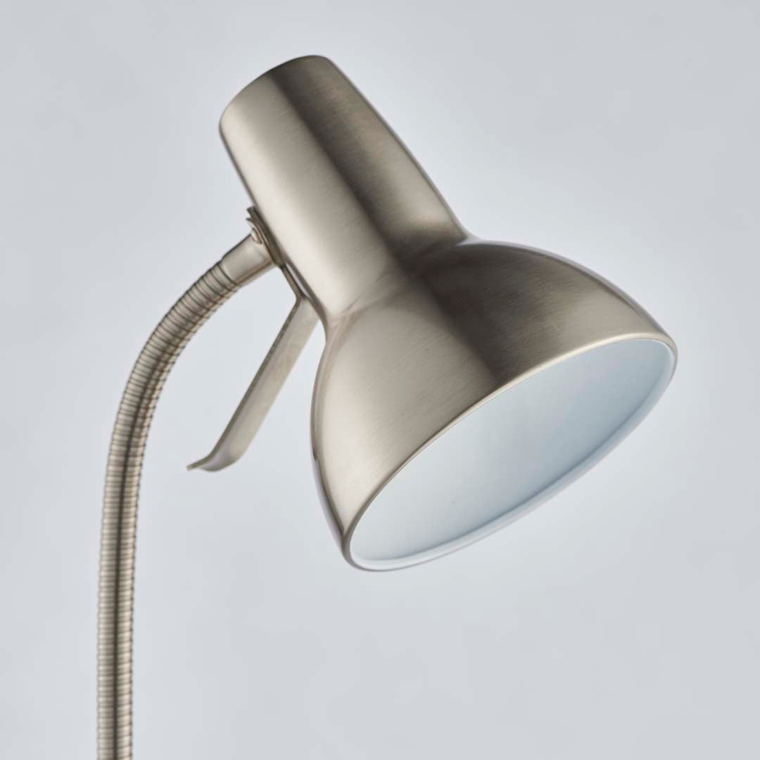 Amalfi Satin Nickel Task Floor Lamp