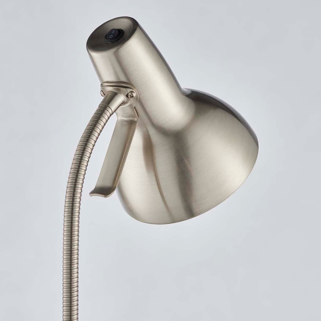 Amalfi Satin Nickel Task Floor Lamp