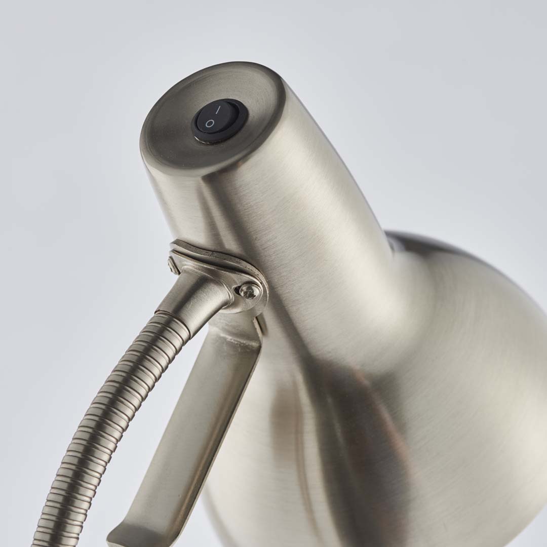 Amalfi Satin Nickel Task Floor Lamp