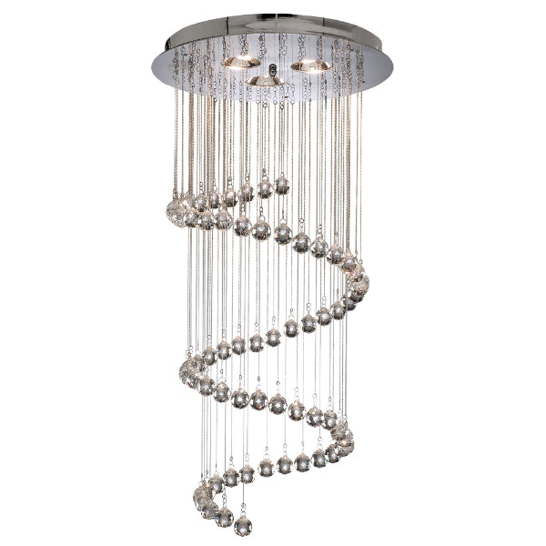 Hallway 3 Light Chrome Ceiling Pendant