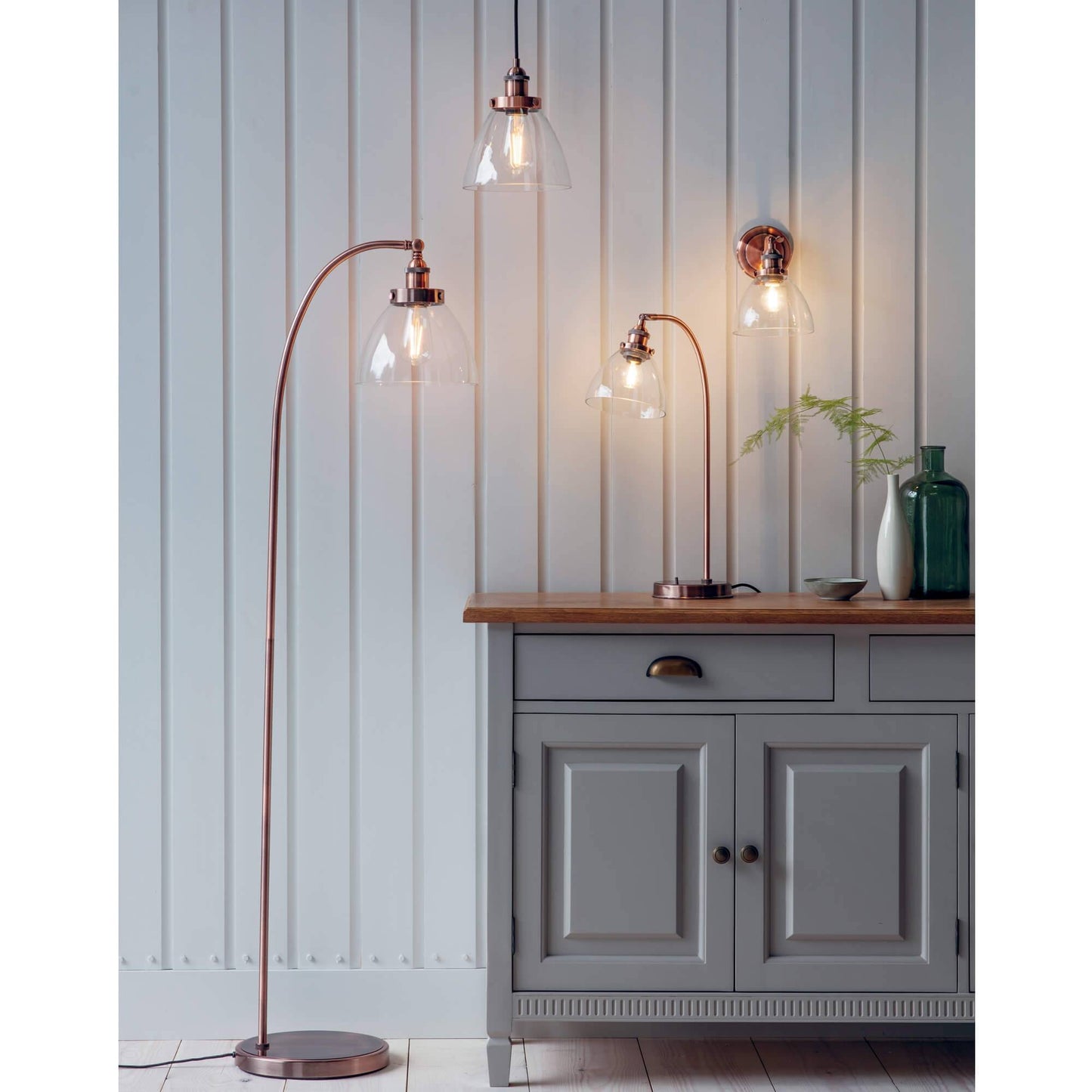Hansen Copper & Glass Task Floor Lamp