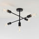 Studio 5 Light Semi Flush Black Ceiling Light