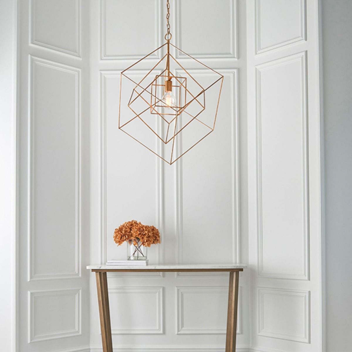 Vargas Antique Gold Leaf 1 Light Pendant Ceiling Light