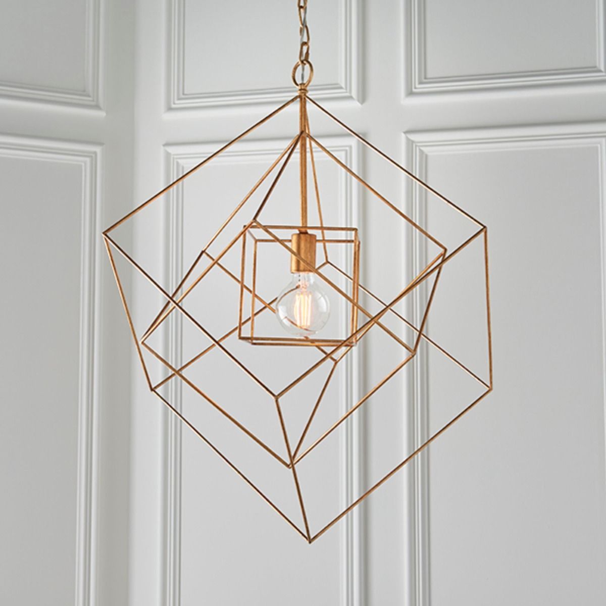 Vargas Antique Gold Leaf 1 Light Pendant Ceiling Light