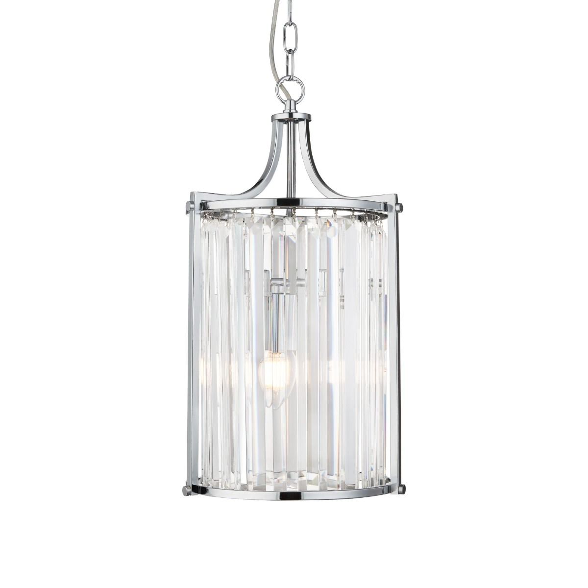 Victoria 2 Light Polished Chrome and Crystal Ceiling Light Pendant