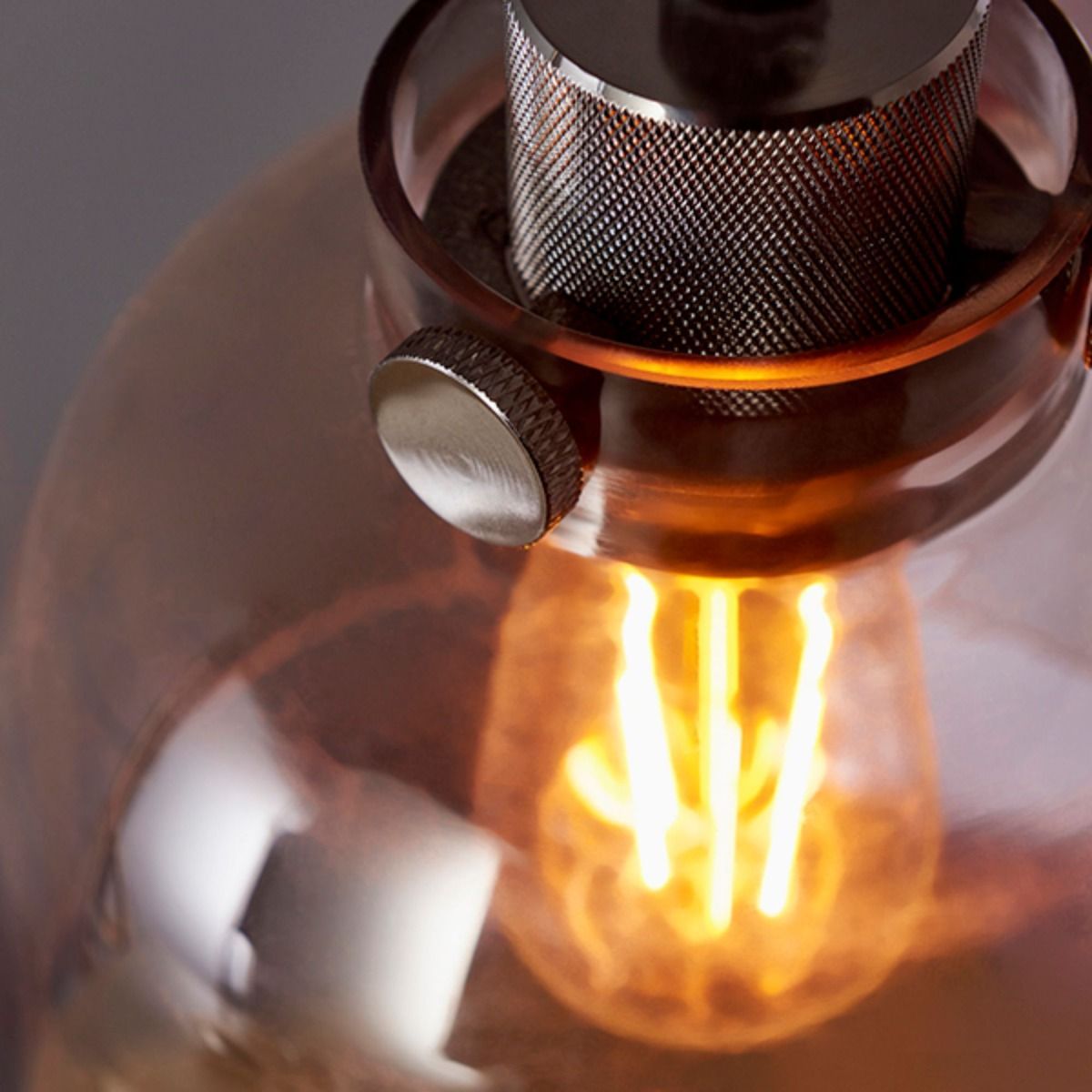 Hoyo Smoked Glass and Black 1 Light Pendant
