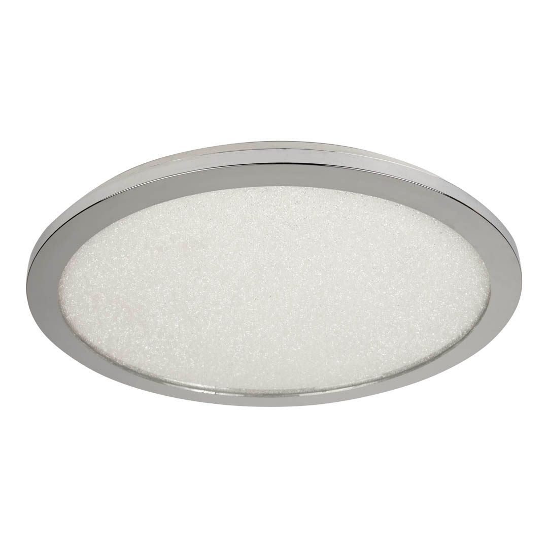 Scilly Chrome & Crystal Sand LED Flush Ceiling Light