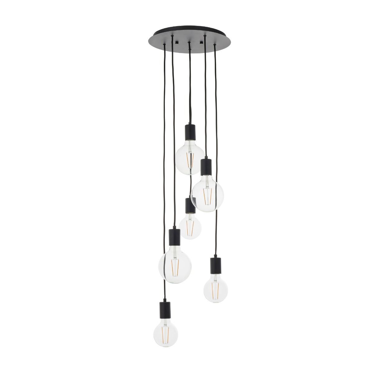 Studio 6 Light Matt Black Ceiling Pendant