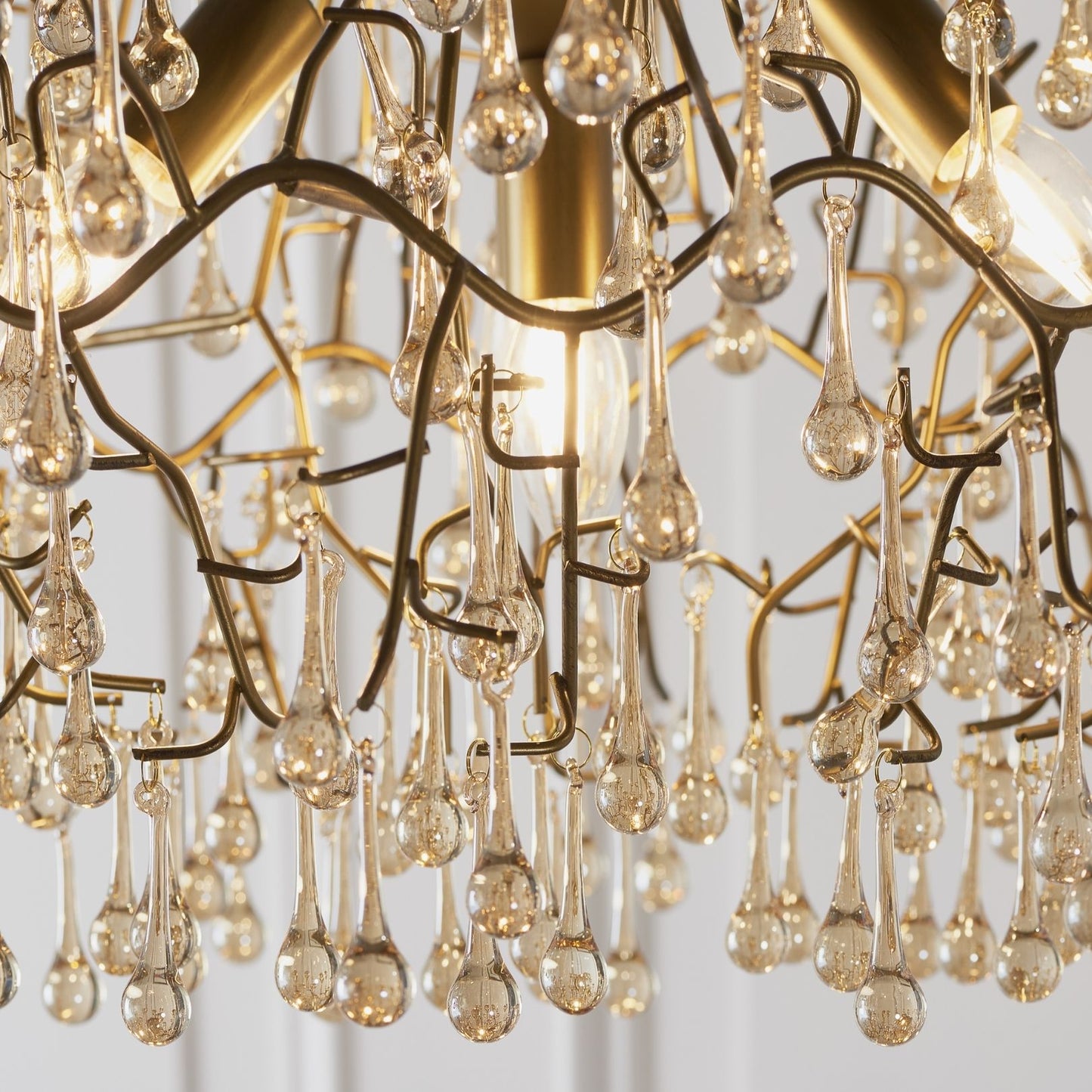 Nightingale 4 Light Gold & Glass Pendant Ceiling Light