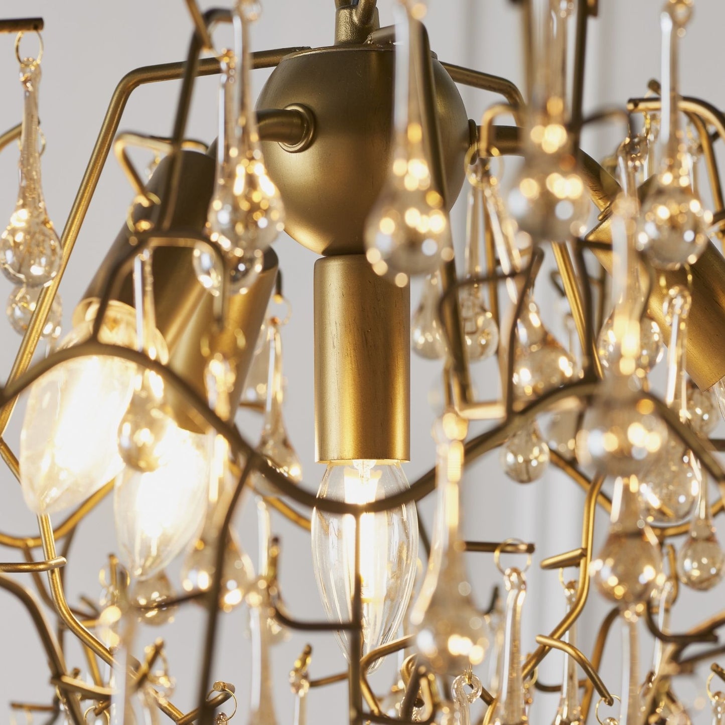 Nightingale 4 Light Gold & Glass Pendant Ceiling Light