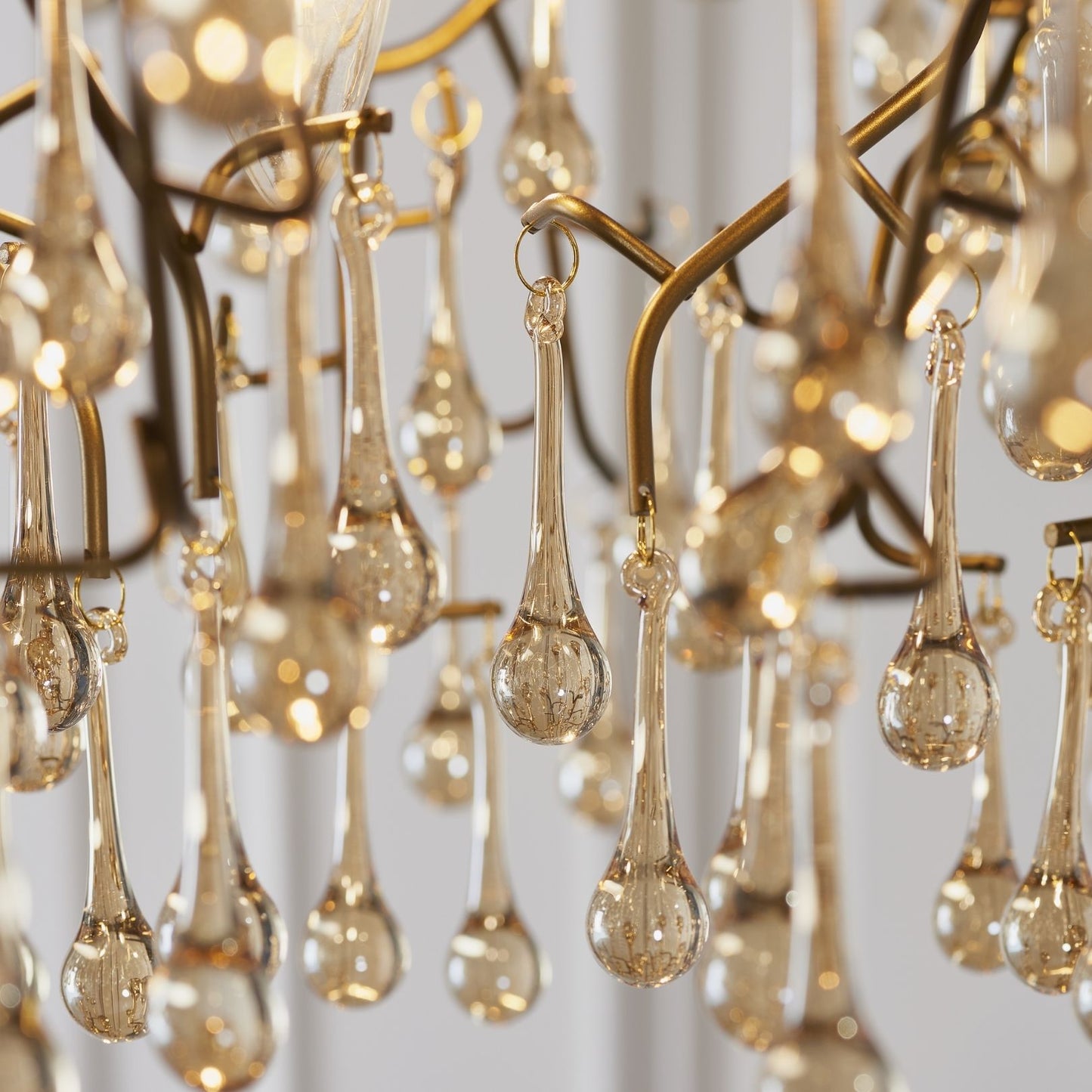 Nightingale 4 Light Gold & Glass Pendant Ceiling Light