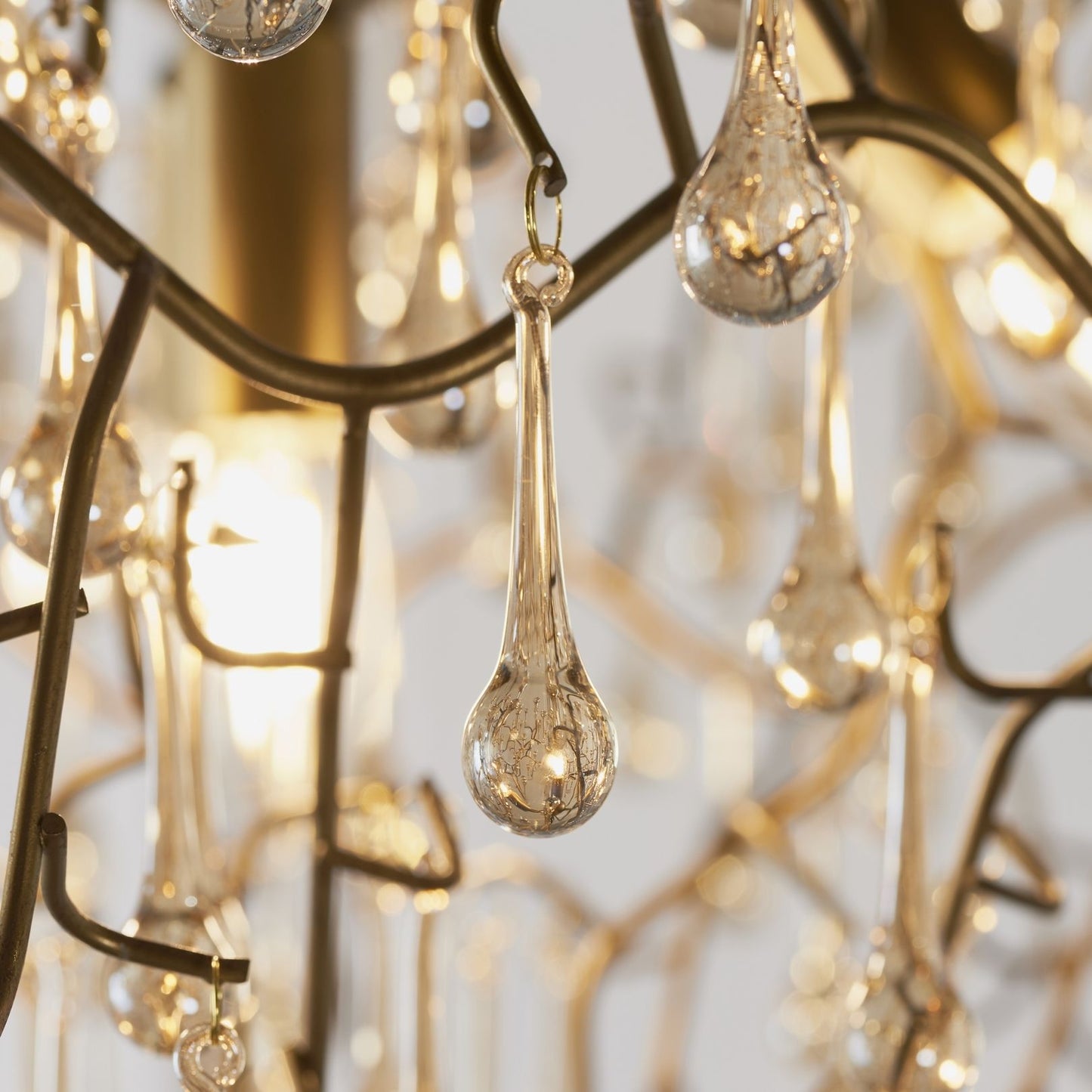 Nightingale 4 Light Gold & Glass Pendant Ceiling Light