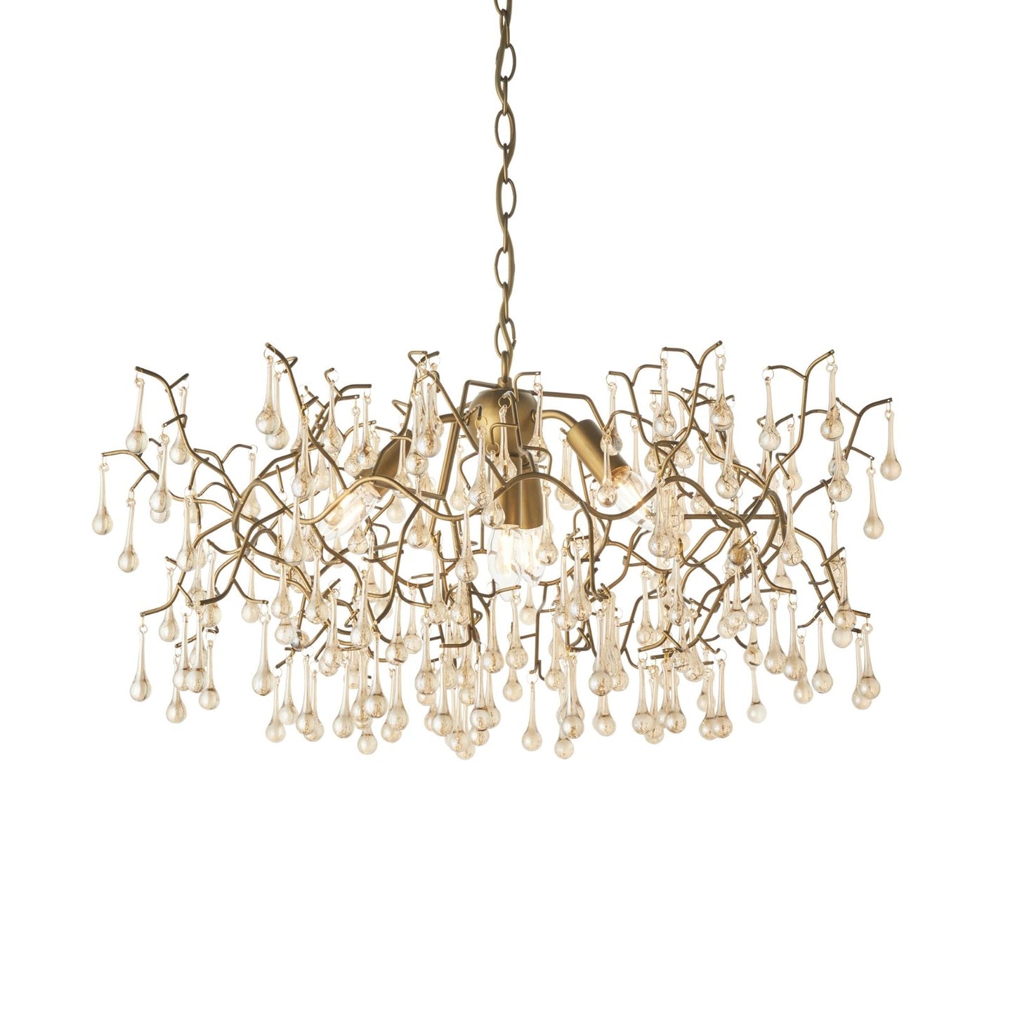 Nightingale 4 Light Gold & Glass Pendant Ceiling Light