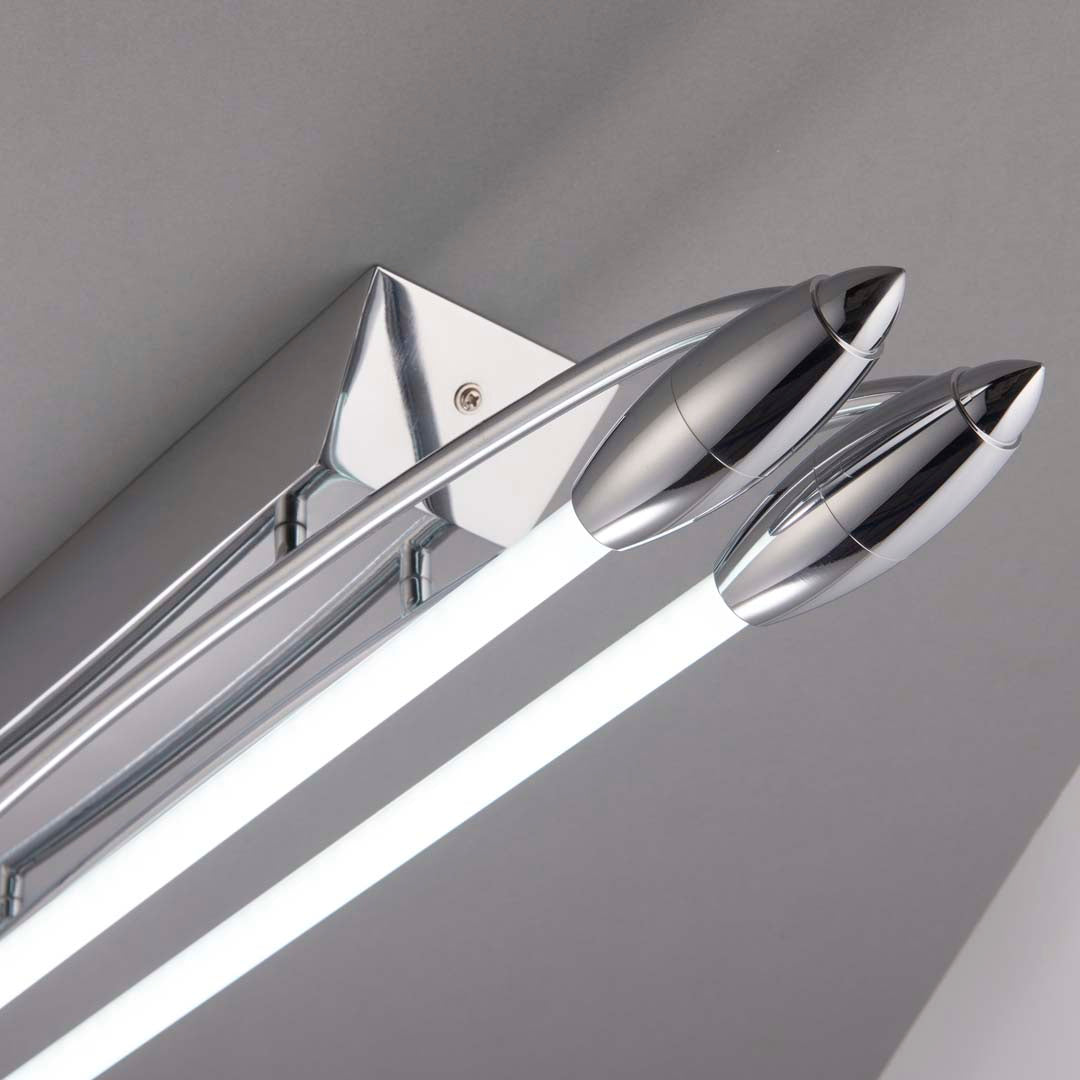 Harper 2 Light Chrome & Opal Glass LED Flush Ceiling Light Small