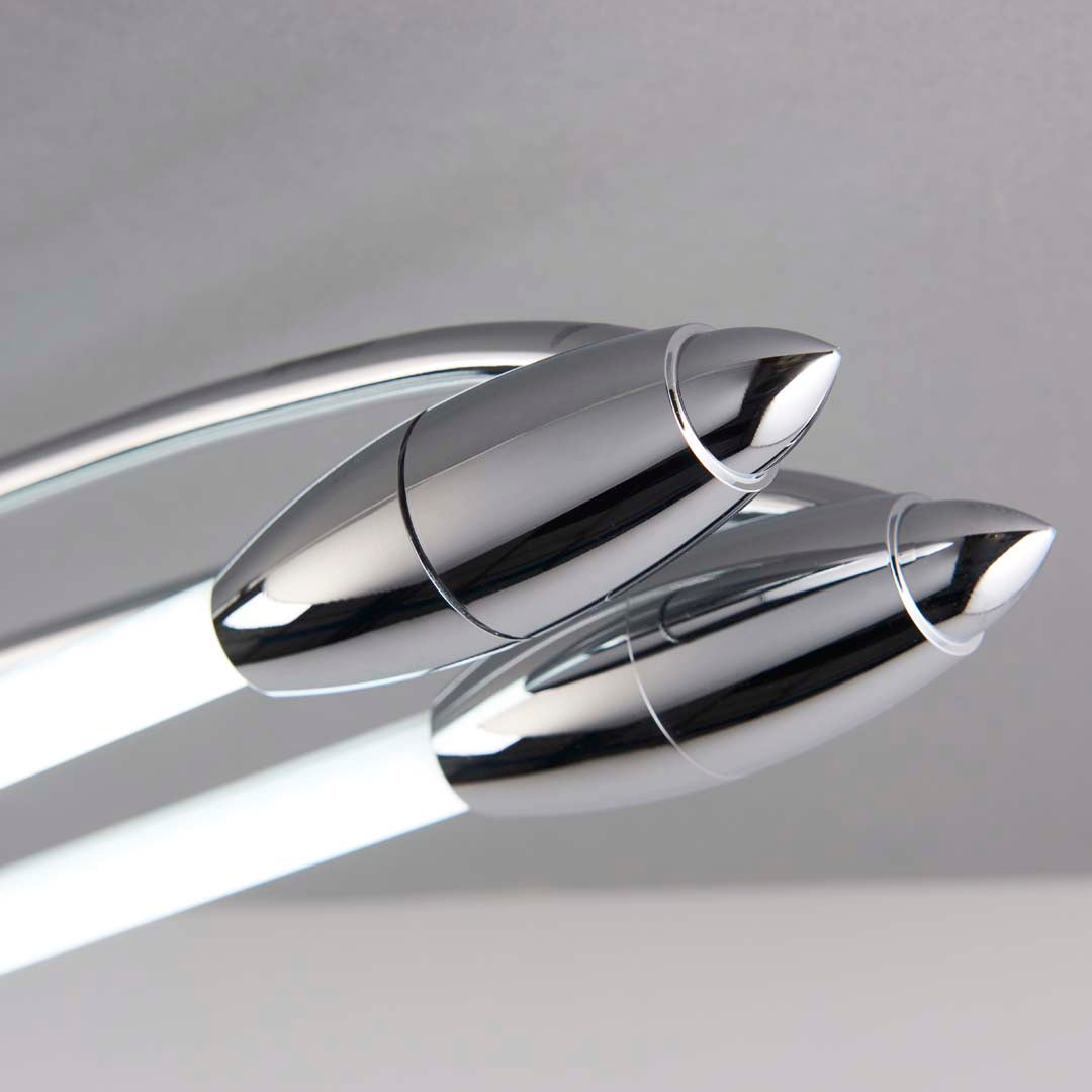 Harper 2 Light Chrome & Opal Glass LED Flush Ceiling Light Small