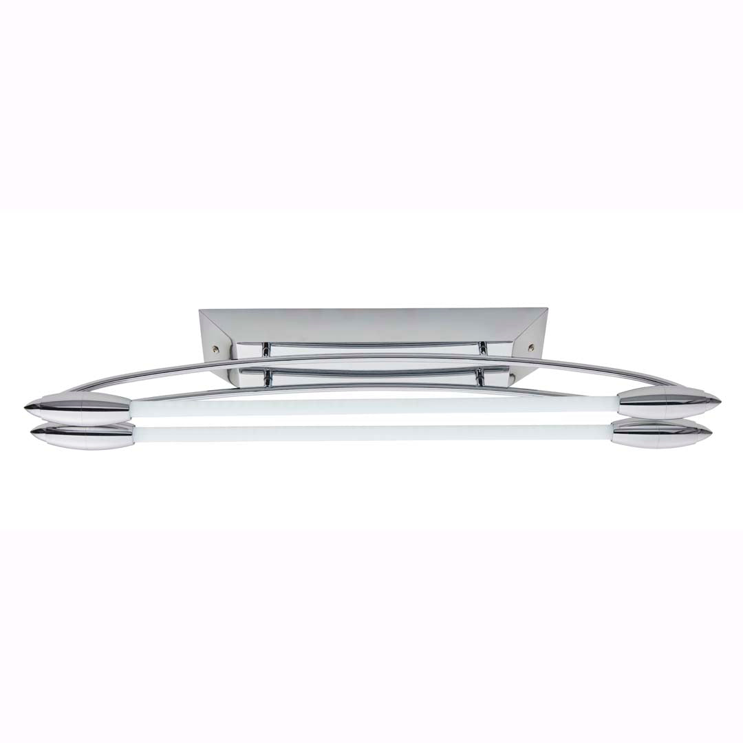 Harper 2 Light Chrome & Opal Glass LED Flush Ceiling Light Small
