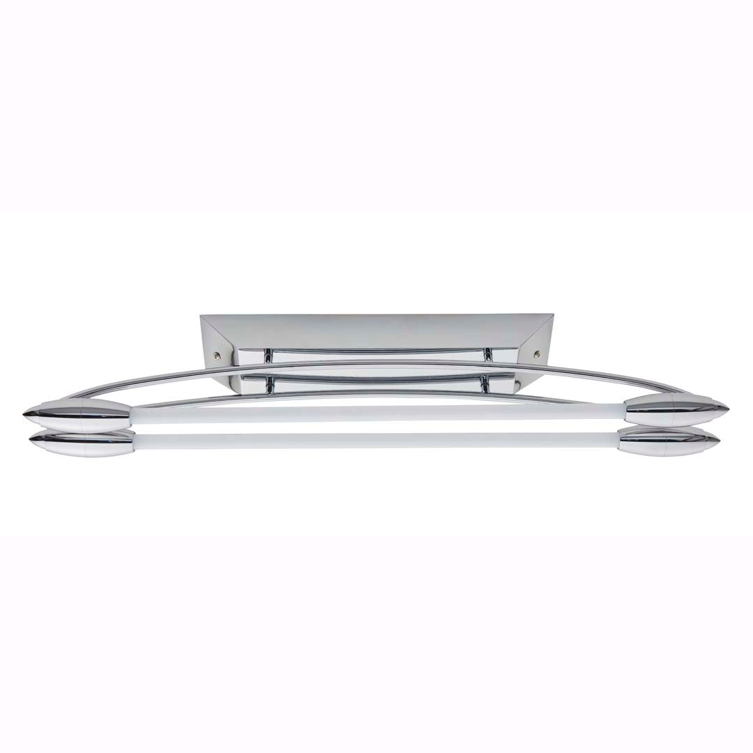 Harper 2 Light Chrome & Opal Glass LED Flush Ceiling Light Small