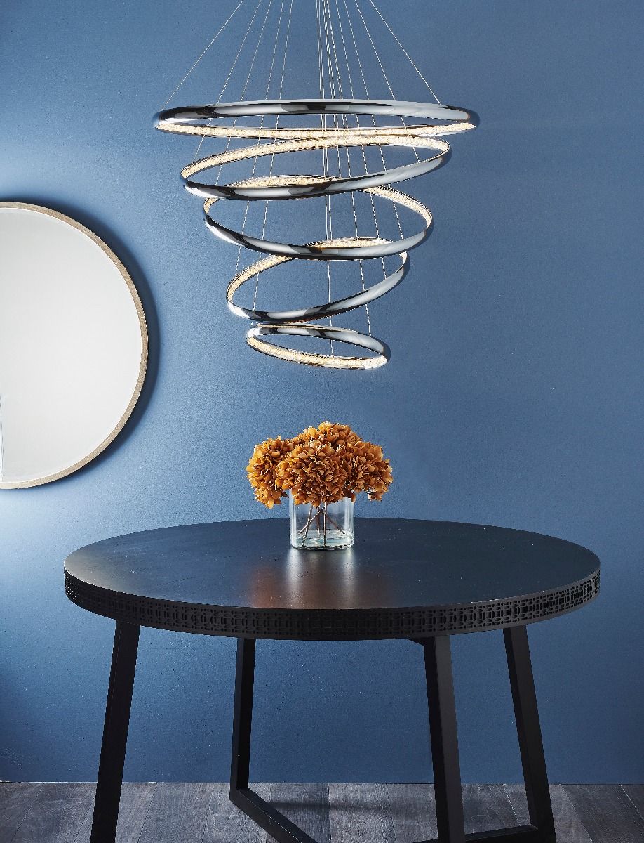 Ozias LED Polished Chrome Crystal Ceiling Pendant