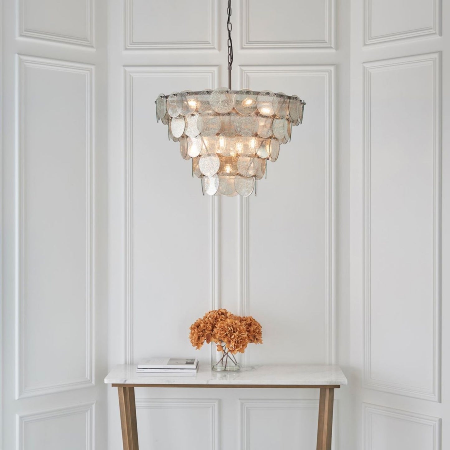 Kimana 9 Light Antique Silver Pendant Ceiling Light