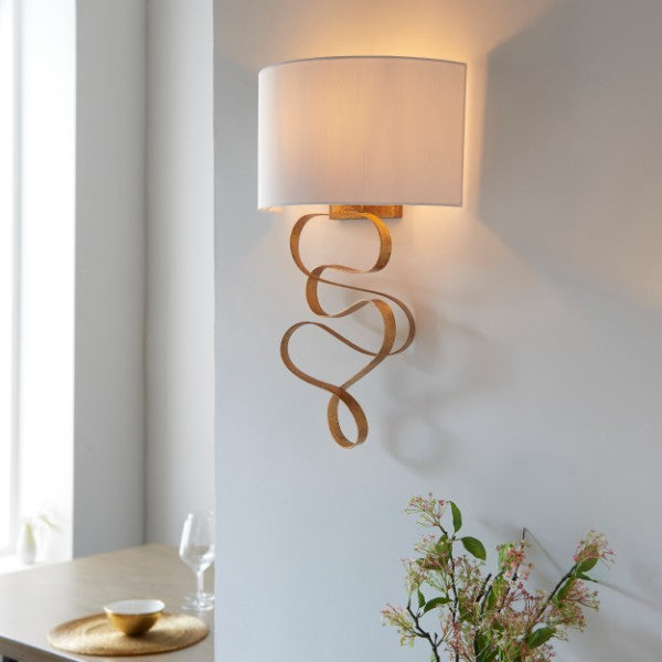 Natela Gold Leaf Wall Light