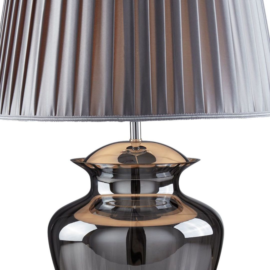 Elina Grey & Smoked Glass Table Lamp