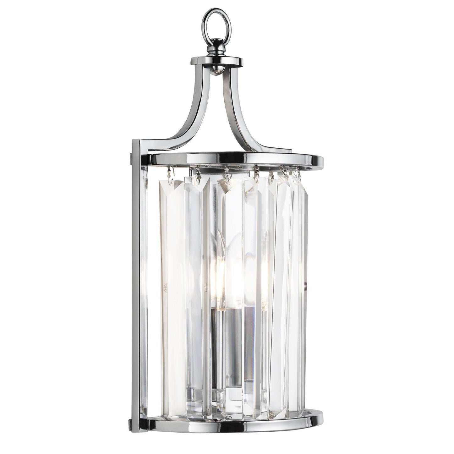 Victoria 1 Light Polished Chrome and Crystal Wall Light
