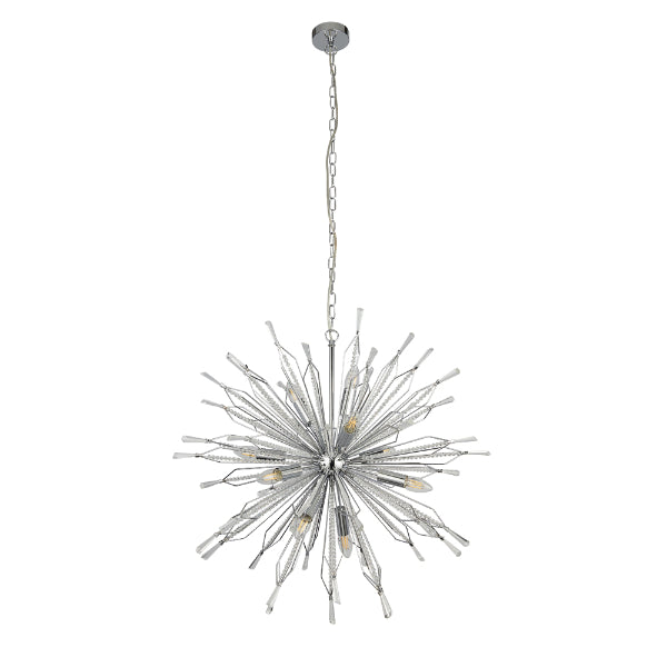 Starburst Chrome 10 Light Ceiling Pendant