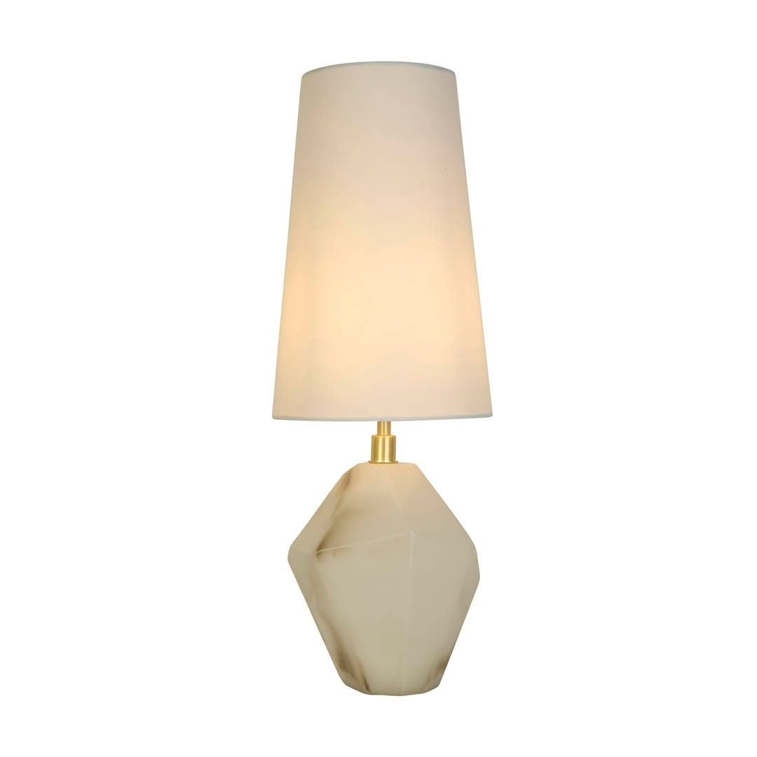Apex Satin Brass & White Table Lamp