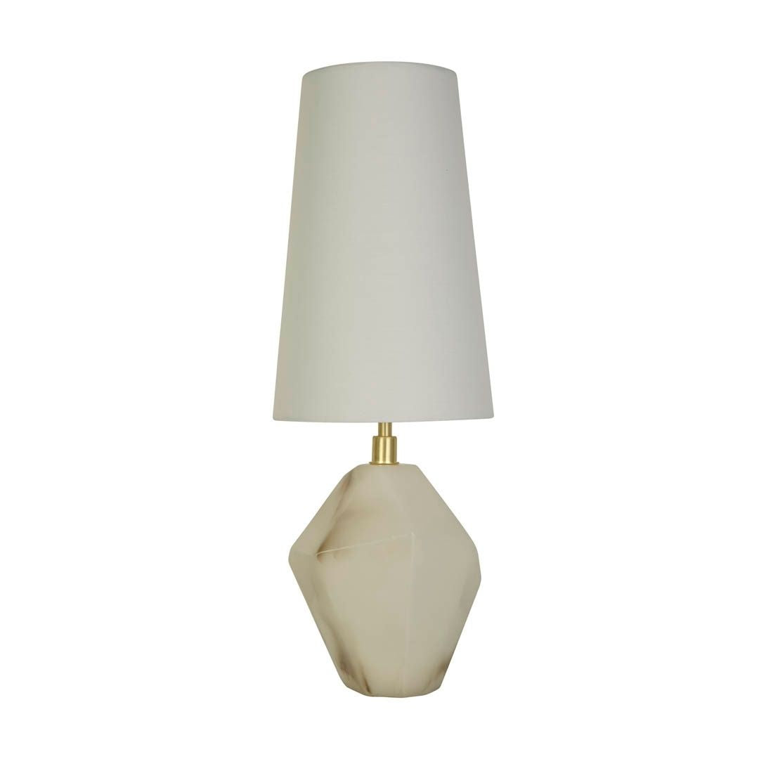 Apex Satin Brass & White Table Lamp
