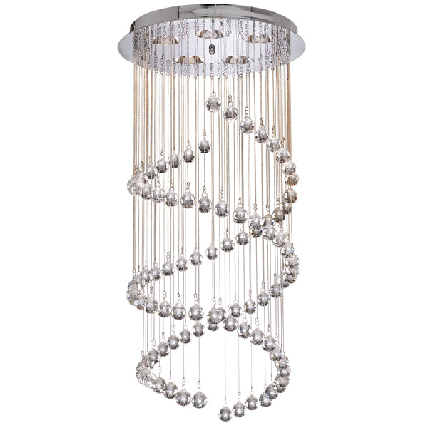 Hallway Polished Chrome & Crystal Ceiling Pendant