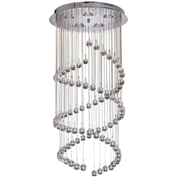 Hallway Polished Chrome & Crystal Ceiling Pendant