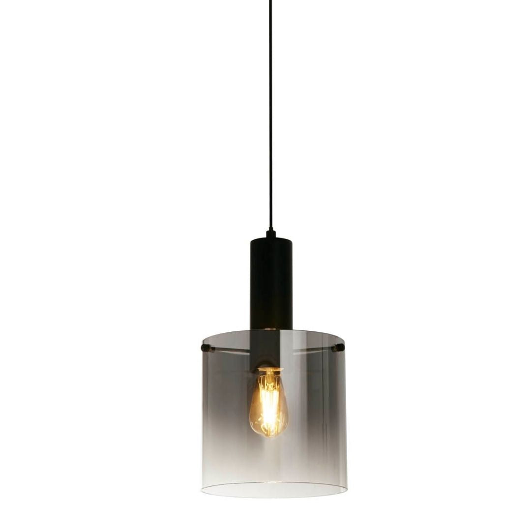 Sweden 1 Light Black & Smoked Glass Pendant Ceiling Light
