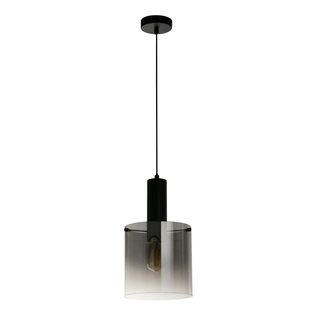 Sweden 1 Light Black & Smoked Glass Pendant Ceiling Light