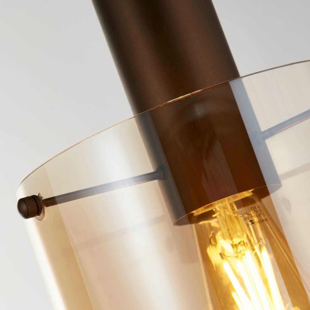 Sweden 1 Light Brown & Amber Glass Pendant Ceiling Light