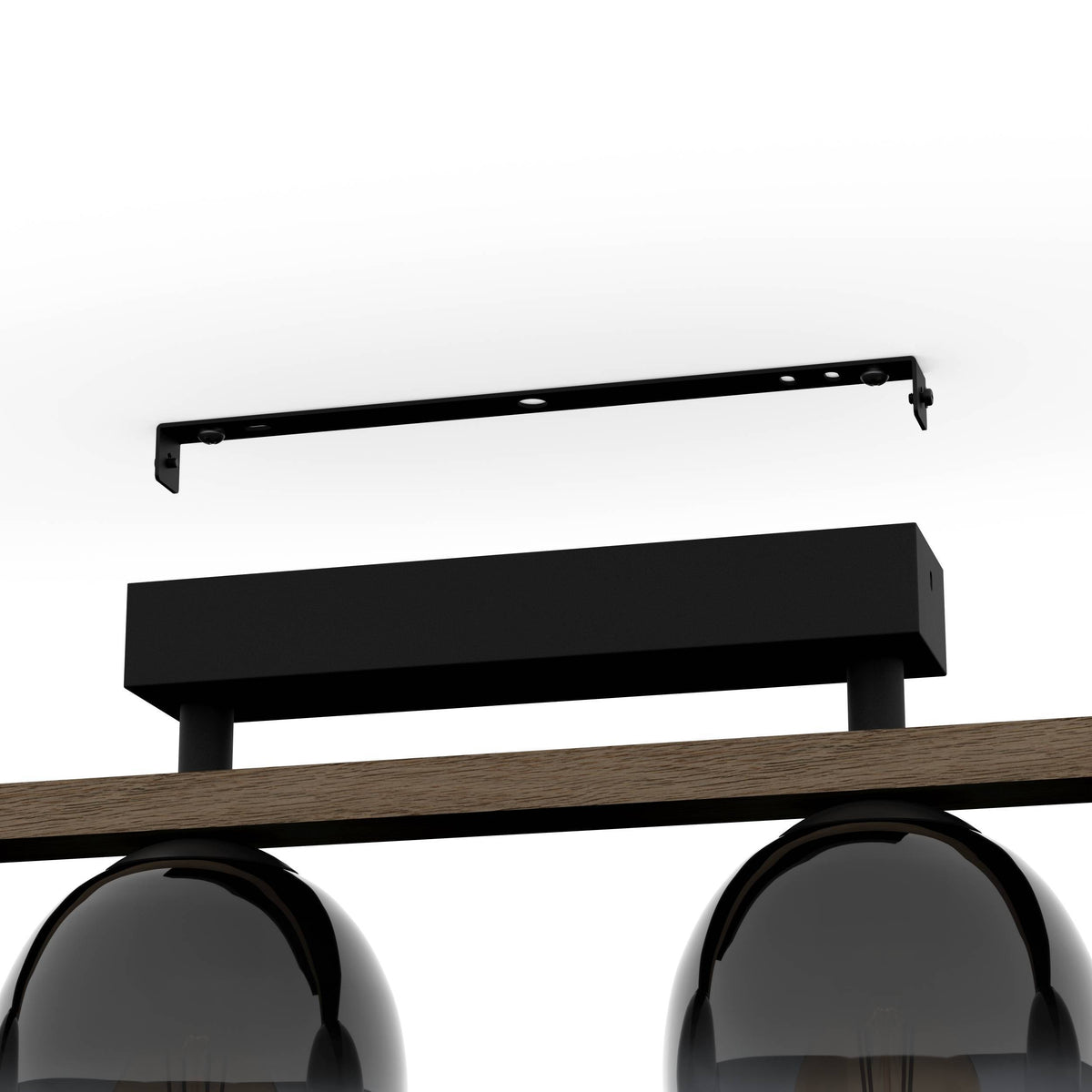Filago 4-Light Black Flush Ceiling Light