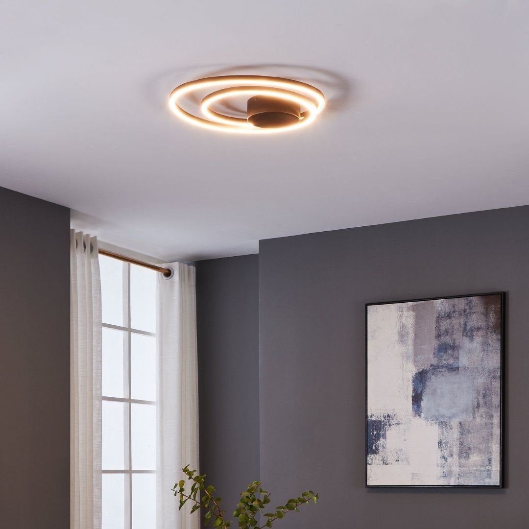 Ruotale Black LED Flush Ceiling Light